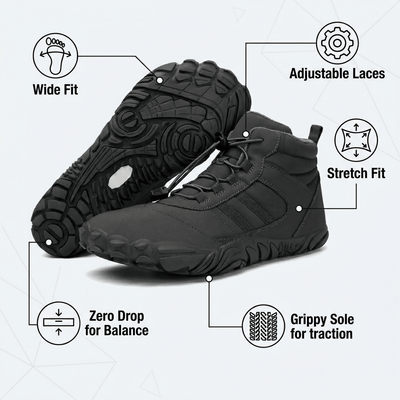 Avara Pro - Non - slip, Wide - Fit, & Waterproof Winter Barefoot Shoe (Unisex) - Comfort Fit