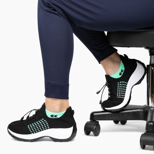 Nova Pro - Soft & Cushioned Pain - Relief Shoe (Black/Sky Blue) - Comfort Fit