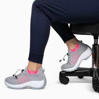 Nova Pro - Soft & Cushioned Pain - Relief Shoe (Gray/Pink) - Comfort Fit