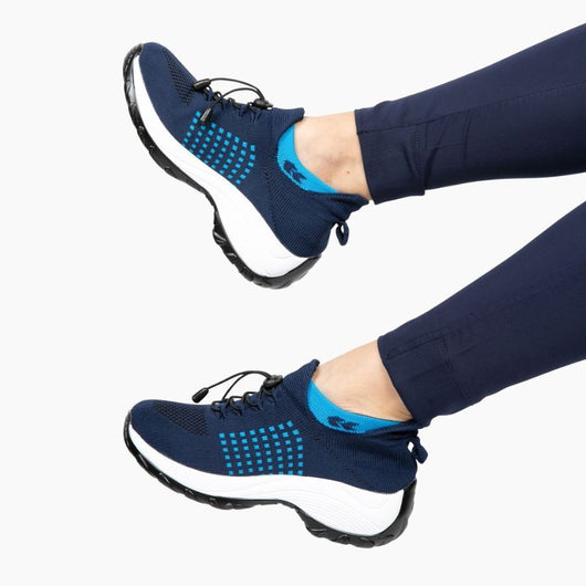 Nova Pro - Soft & Cushioned Pain - Relief Shoe (White/Blue) - Comfort Fit